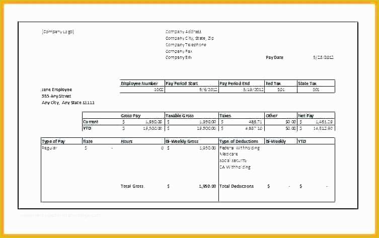 Make Paycheck Stubs Templates Free Of Printable Pay Stub Template Unique Create Paycheck Free