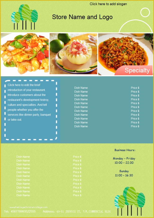 Make Your Own Menu Template Free Of Customizable Restaurant Menu Templates Free Download