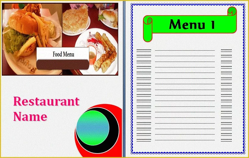 Make Your Own Menu Template Free Of Food Menu Template