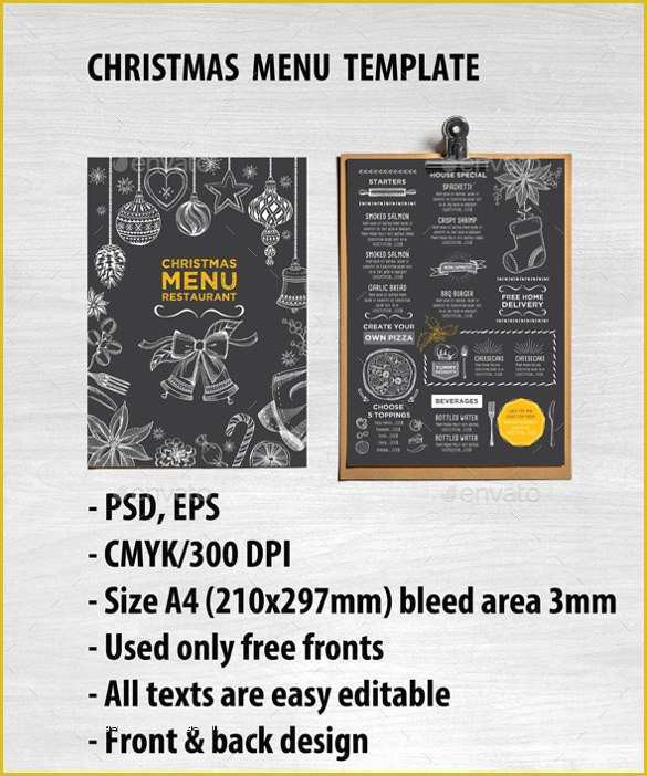 Make Your Own Menu Template Free Of Holiday Menu Template – 25 Free Pdf Eps Psd format