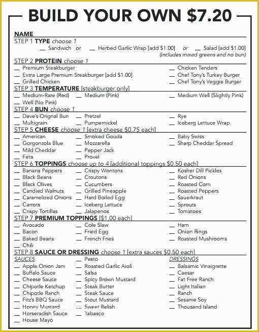 Make Your Own Menu Template Free Of Make Your Own Menu Template – First to
