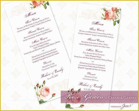 Make Your Own Menu Template Free Of Printable Wedding Menu Card Template Editable Wedding Menu