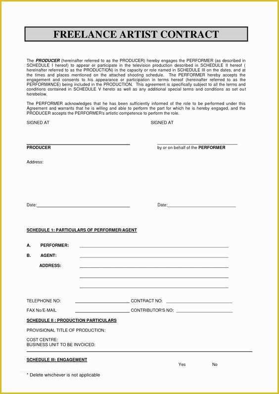 Makeup Artist Contract Template Free Of Makeup Artist Contract Pdf