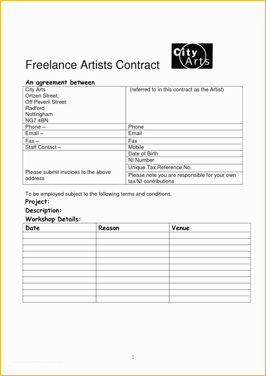 Makeup Artist Contract Template Free Of Sample Contract for Makeup Artist