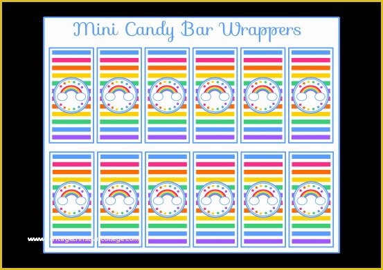 M&amp;m Mini Tube Wrapper Template Free Of Free Rainbow Mini Candy Bar Wrappers