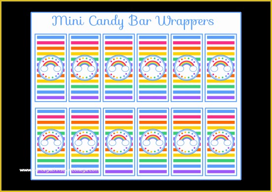 M&amp;m Mini Tube Wrapper Template Free Of Free Rainbow Mini Candy Bar Wrappers