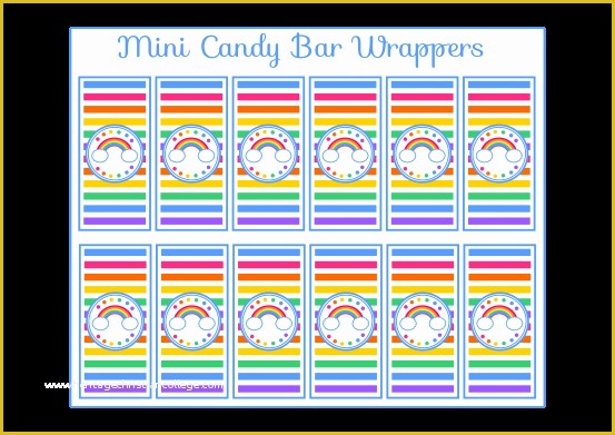 M&amp;amp;m Mini Tube Wrapper Template Free Of Free Rainbow Mini Candy Bar Wrappers