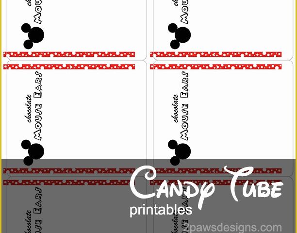 M&amp;amp;m Mini Tube Wrapper Template Free Of Friday Freebie Mouse Ears &amp; Pressed Pennies