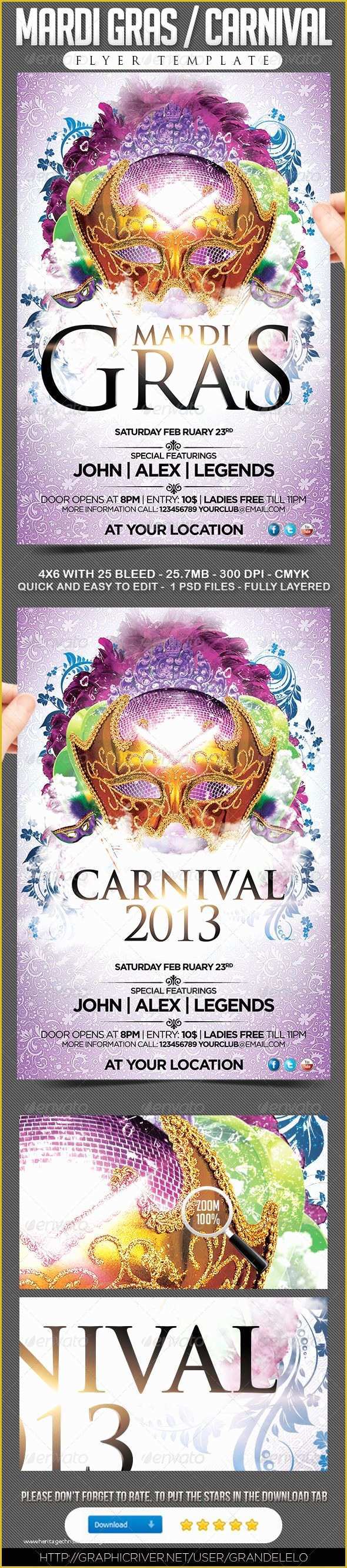 Mardi Gras Flyer Template Free Download Of 1000 Images About Party Flyer Template Downloads On