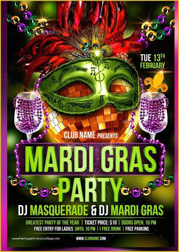 Mardi Gras Flyer Template Free Download Of 27 Mardi Gras Party Flyer Templates Free & Premium Download