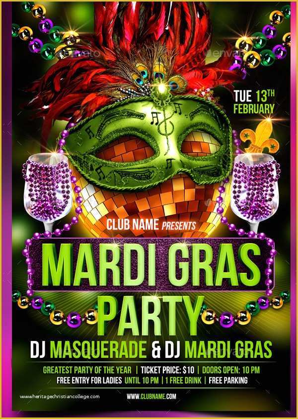 Mardi Gras Flyer Template Free Download Of 27 Mardi Gras Party Flyer Templates Free &amp; Premium Download