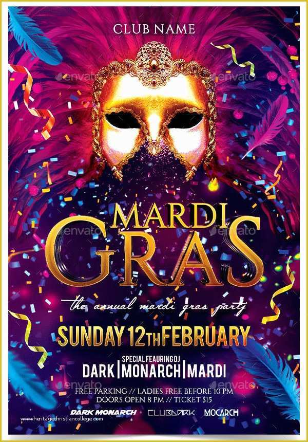 Mardi Gras Flyer Template Free Download Of 27 Mardi Gras Party Flyer Templates Free & Premium Download