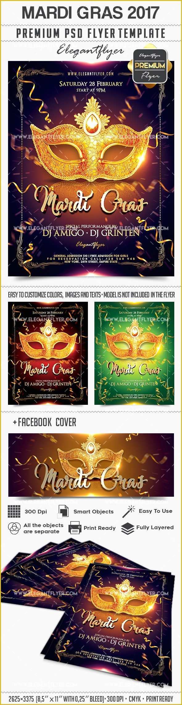 Mardi Gras Flyer Template Free Download Of Mardi Gras 2017 – Flyer Psd Template – by Elegantflyer