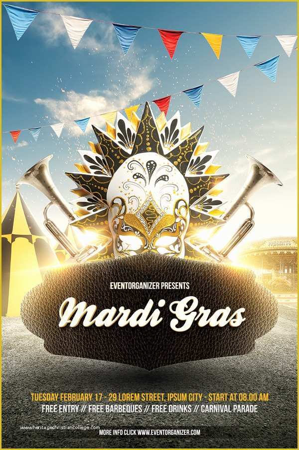 Mardi Gras Flyer Template Free Download Of Mardi Gras Carnival Flyer Template On Behance