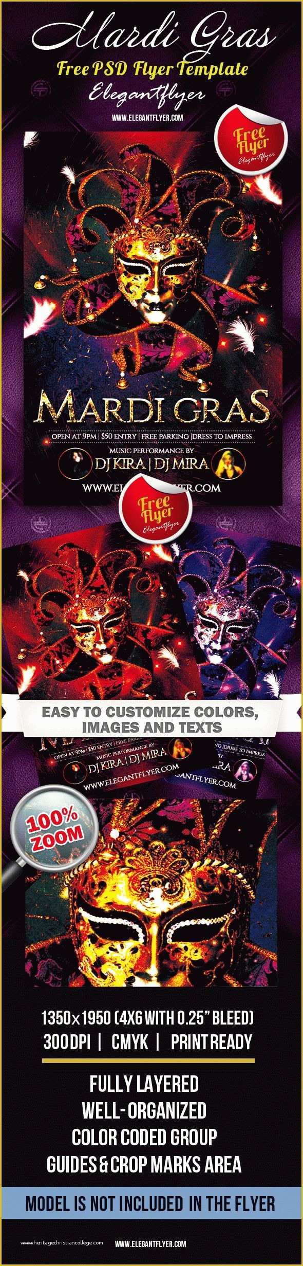 Mardi Gras Flyer Template Free Download Of Mardi Gras – Club and Party Free Flyer Psd Template – by