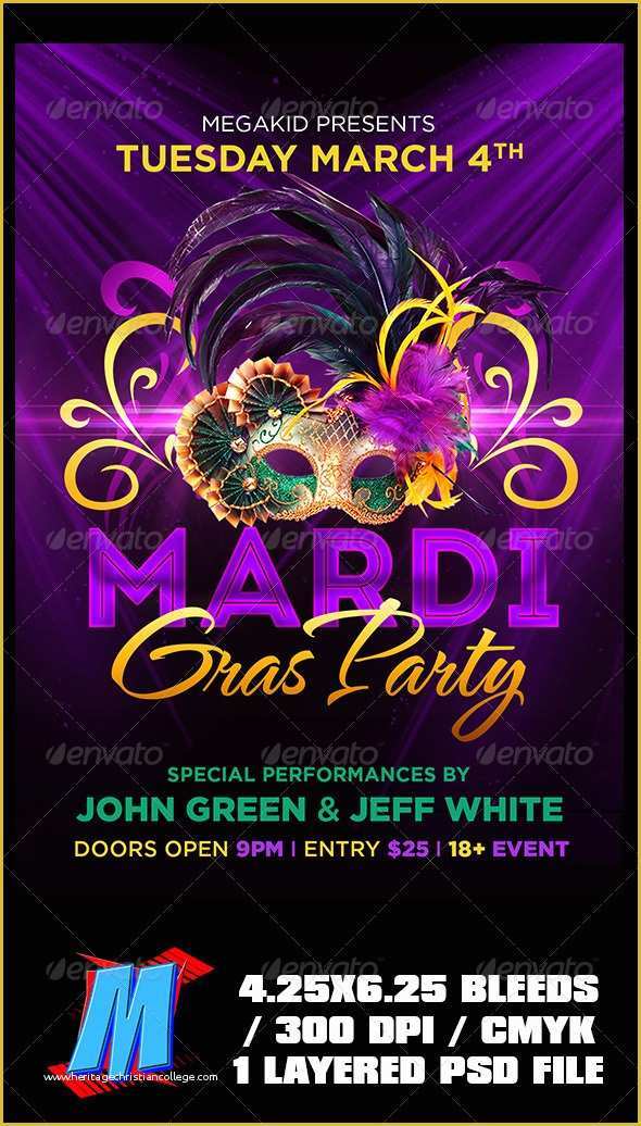 Mardi Gras Flyer Template Free Download Of Mardi Gras Flyer Template Free Download Fightclix
