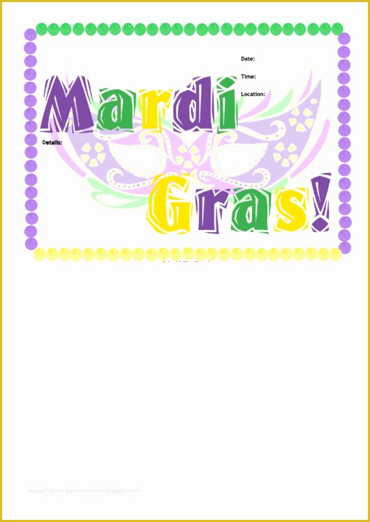Mardi Gras Flyer Template Free Download Of Mardi Gras Flyer Template Printable Pdf