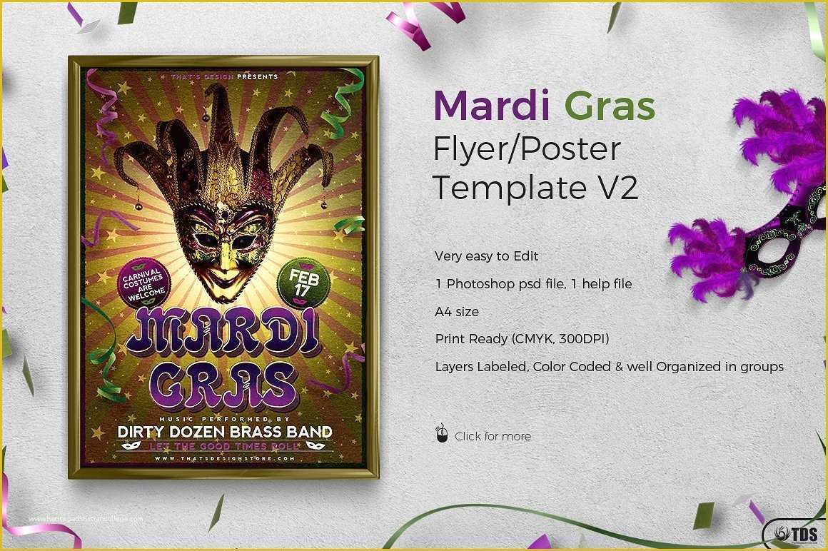Mardi Gras Flyer Template Free Download Of Mardi Gras Flyer Template Psd Design for Photoshop V2