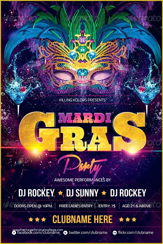 Mardi Gras Flyer Template Free Download Of Mardi Gras Party Flyer Psd Template by Audioneptune On