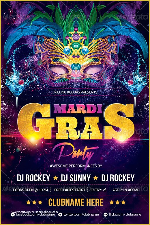 Mardi Gras Flyer Template Free Download Of Mardi Gras Party Flyer Psd 