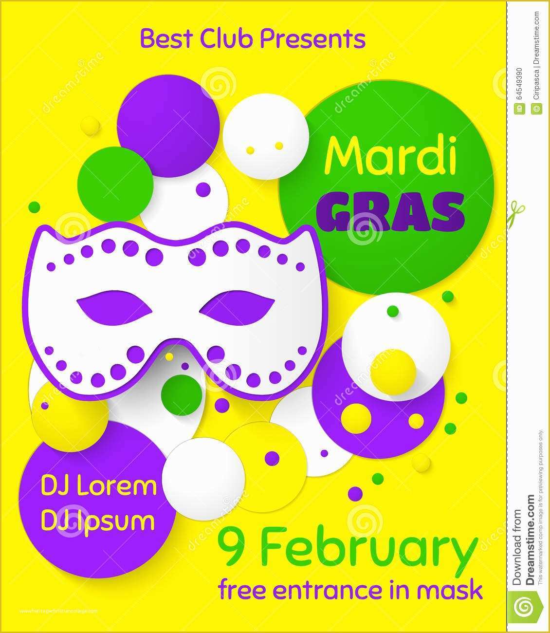 Mardi Gras Flyer Template Free Download Of Mardi Gras Party Poster Design Template Poster Stock