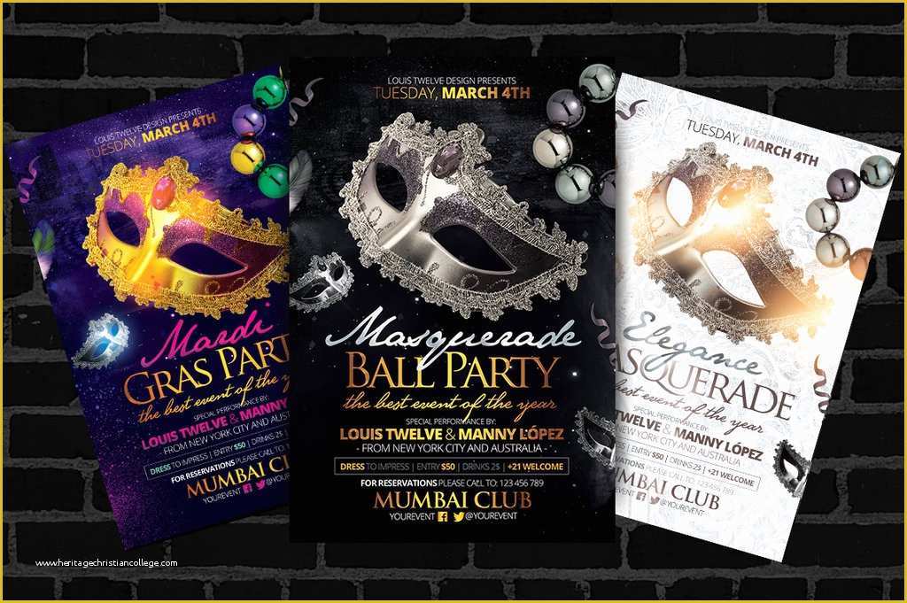 Mardi Gras Flyer Template Free Download Of Masquerade Ball Mardi Gras Flyers Template by