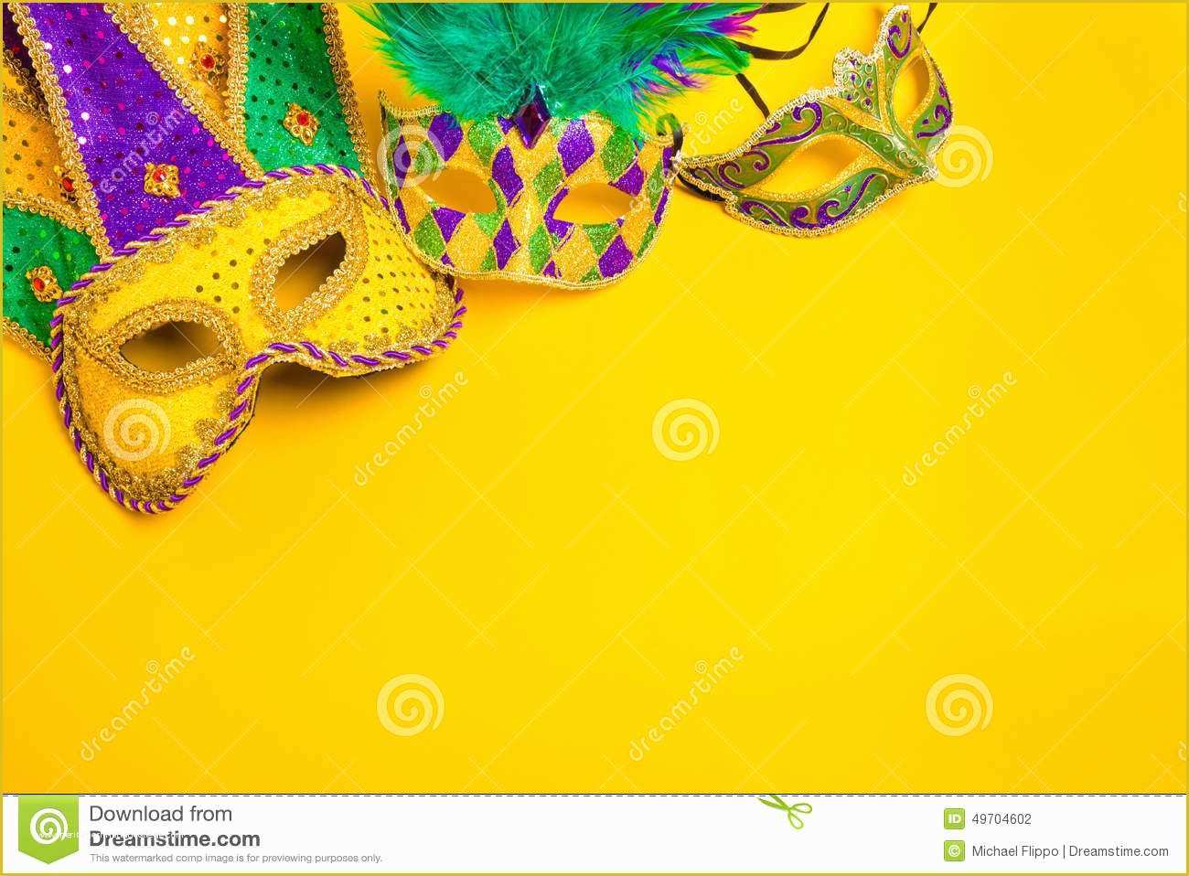 Mardi Gras Powerpoint Template Free Of Mardi Gras Mask Yellow Background Stock Image