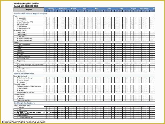 Marketing Plan Excel Template Free Download Of 2013 B2b Marketing Plan Template Free to