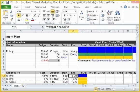 Marketing Plan Excel Template Free Download Of Marketing Plan Template Free for Excel