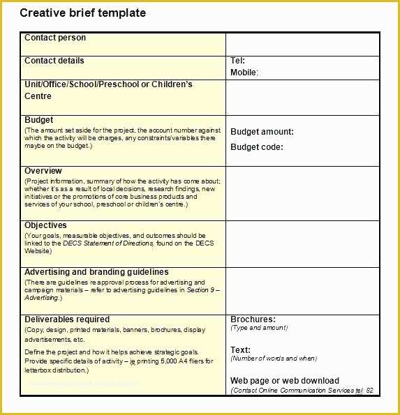 Marketing Plan Excel Template Free Download Of Marketing Project Brief Template