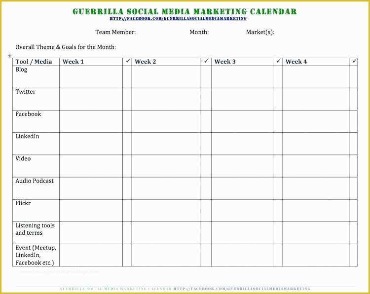 Marketing Plan Excel Template Free Download Of social Media Calendar Template – Illwfo