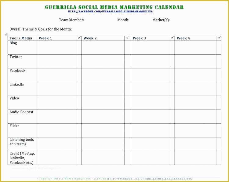 Marketing Plan Excel Template Free Download Of social Media Calendar Template – Illwfo