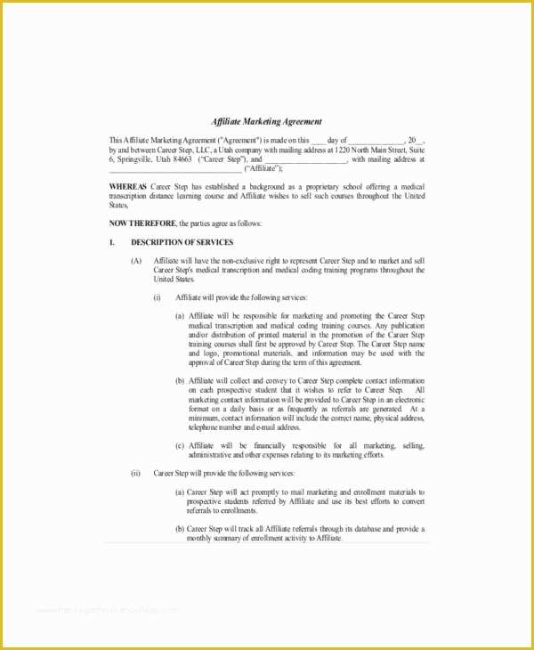 Marketing Services Agreement Template Free Of 12 Advertising and Marketing Agreement Template – Pdf