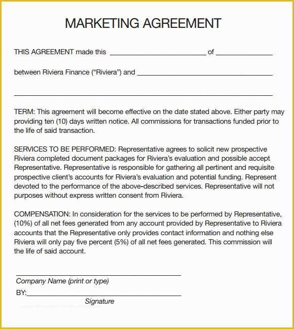 Marketing Services Agreement Template Free Of 19 Sample Marketing Agreement Templates to Download