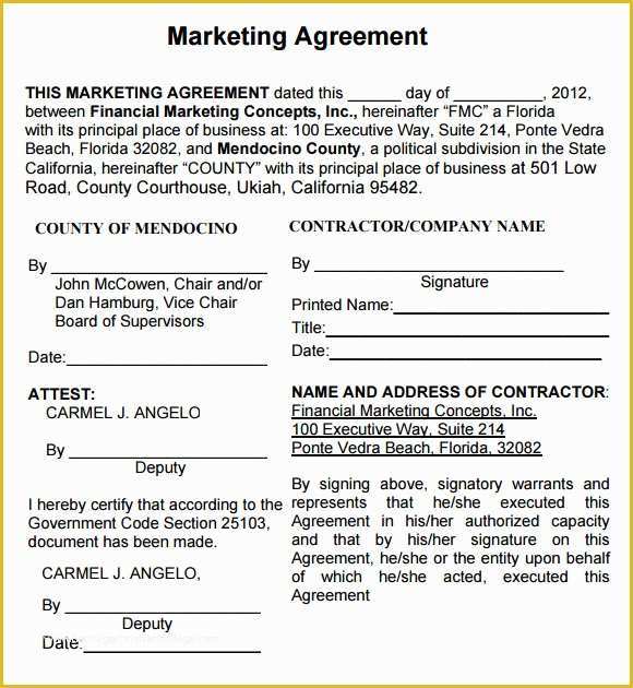 Marketing Services Agreement Template Free Of 19 Sample Marketing Agreement Templates to Download