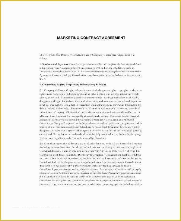 Marketing Services Agreement Template Free Of Marketing Services Agreement Template – Btcromaniafo
