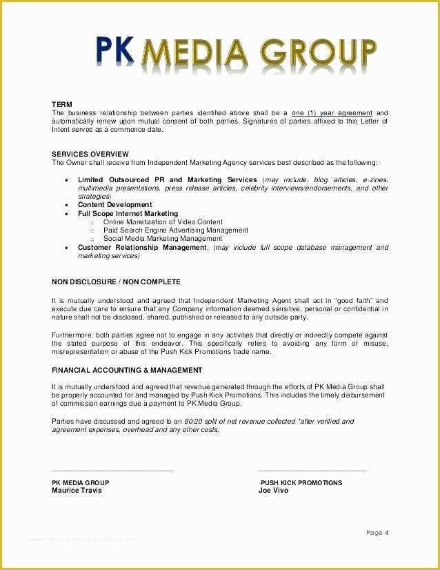 Marketing Services Agreement Template Free Of Marketing Services Contract Template Agreement for