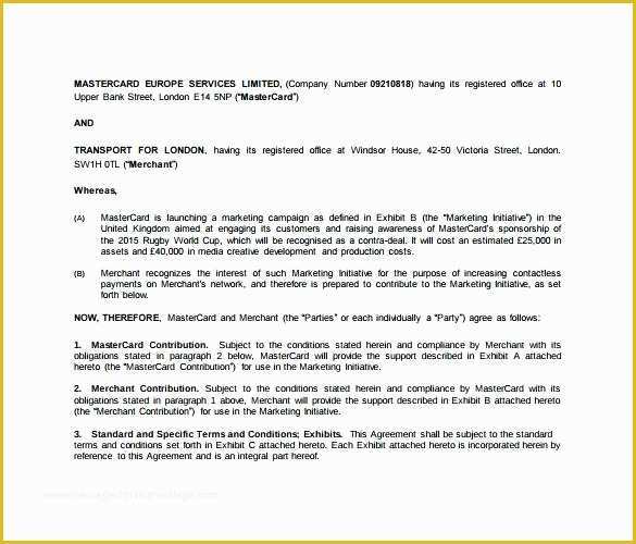 Marketing Services Agreement Template Free Of Mission Agreement Template Free Sample Example format