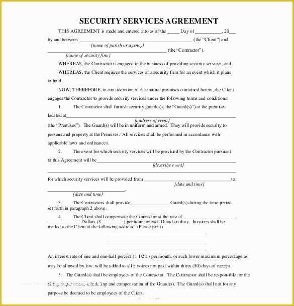 Marketing Services Agreement Template Free Of Service Agreement Template Free