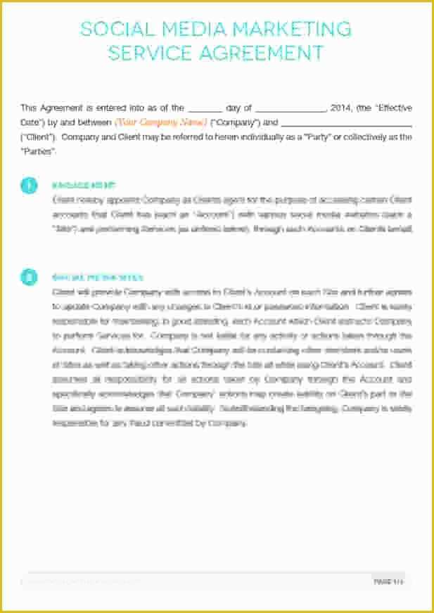 Marketing Services Agreement Template Free Of social Media Marketing Contract Template Five Reasons You