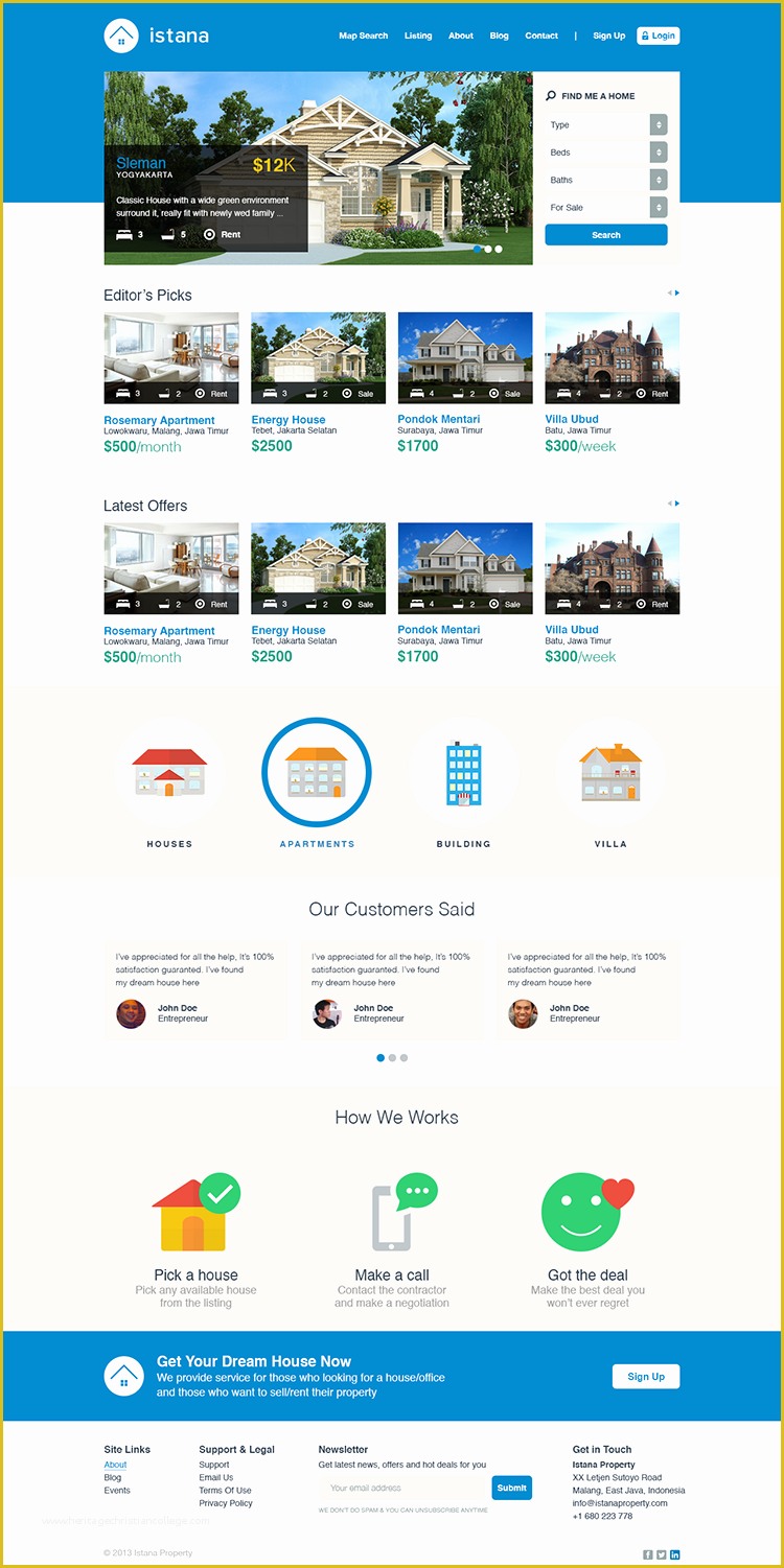 Marketplace Website Template Free Of istana Real Estate Psd Template Website Templates On
