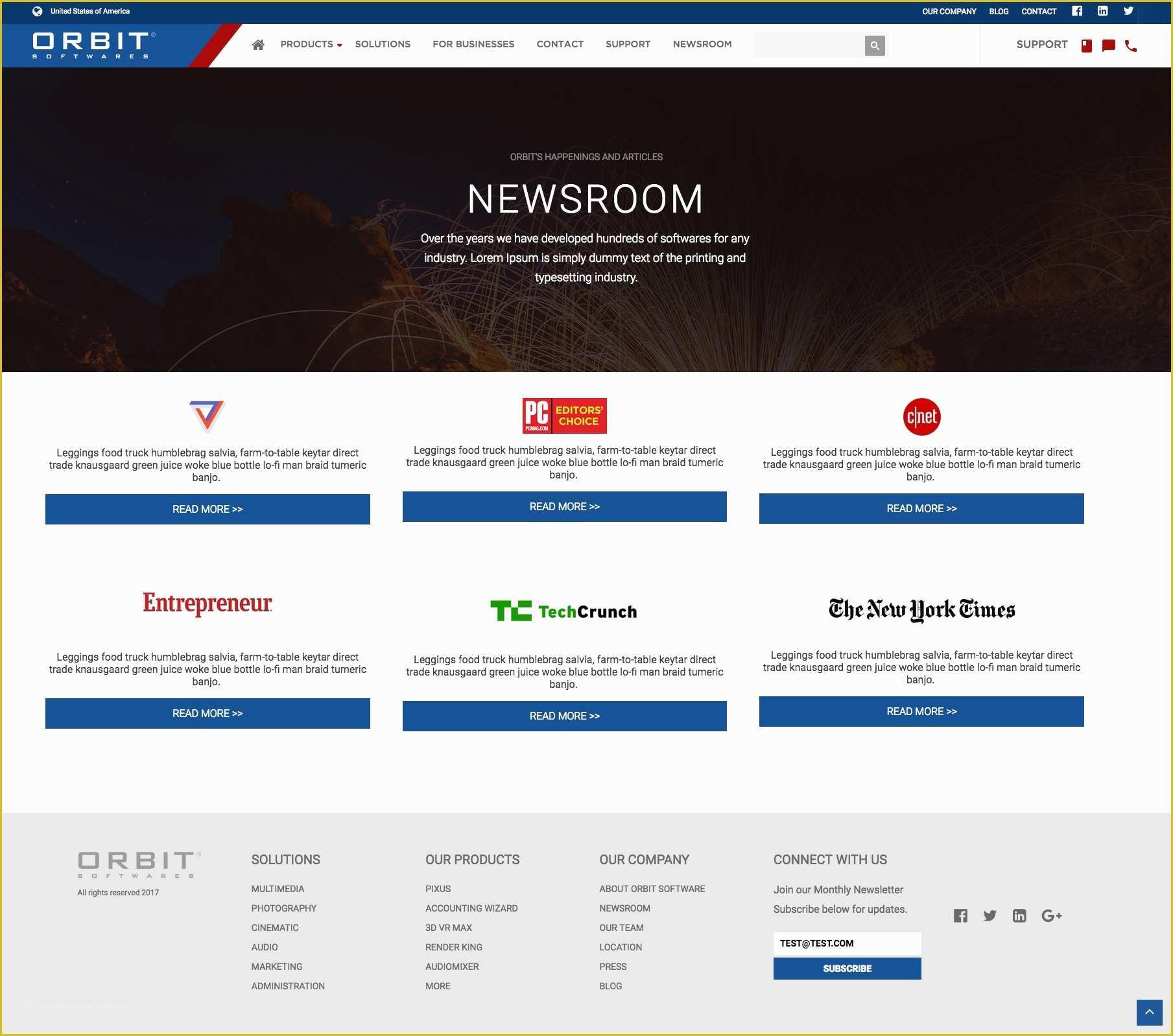 Marketplace Website Template Free Of orbit Saas Newsroom Hubspot Template
