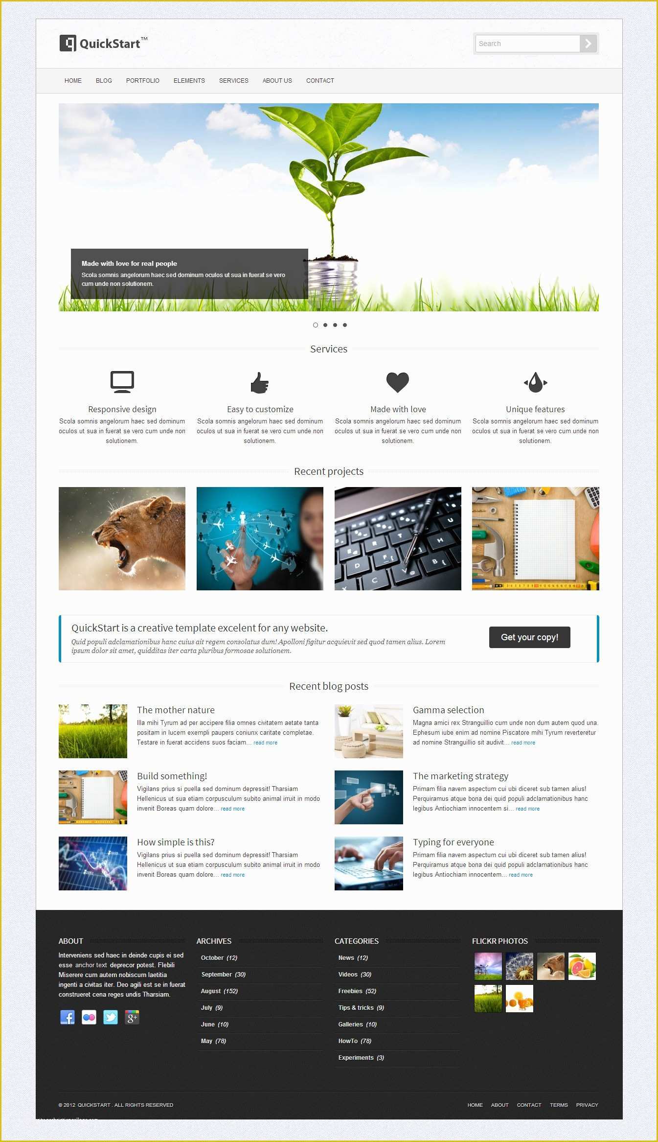 Marketplace Website Template Free Of Quickstart Responsive Template Website Templates On