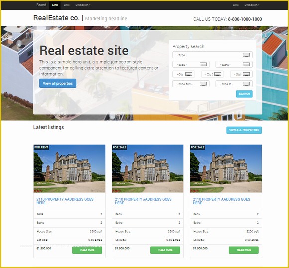 Marketplace Website Template Free Of Real Estate Responsive Bootstrap Website Templates On