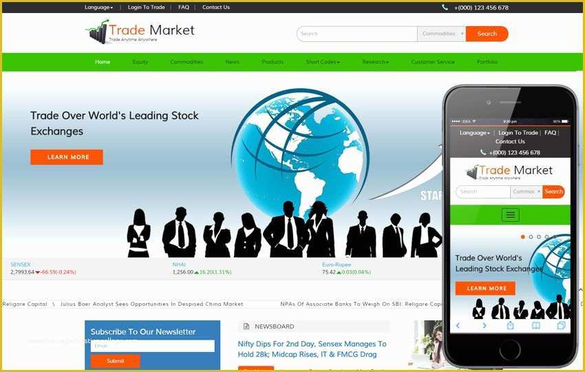 Marketplace Website Template Free Of Trade Market A Corporate Business Bootstrap Responsive Web