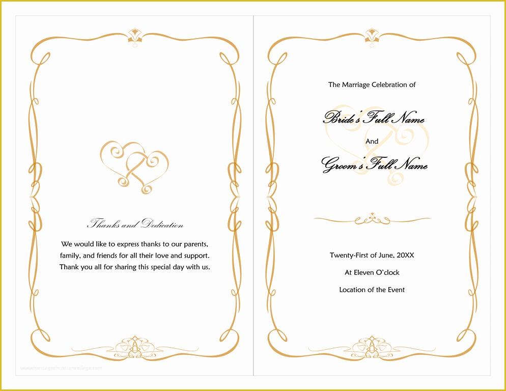 Marriage Website Templates Free Download Of Free Wedding Program Templates for Microsoft Word Word