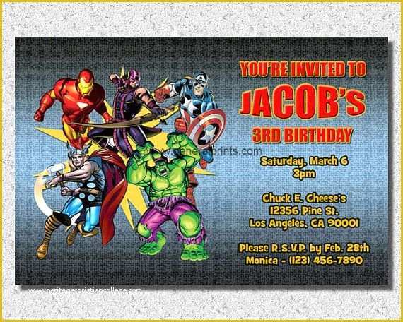 Marvel Party Invitation Template Free Of 16 Best Images About Avengers Party On Pinterest