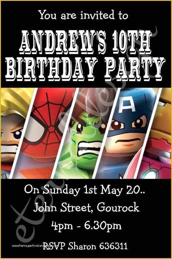 Marvel Party Invitation Template Free Of 20 Superhero Birthday Invitations Psd Vector Eps Ai