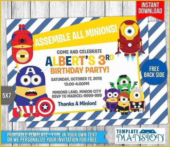 Marvel Party Invitation Template Free Of 25 Best Minion Avengers Ideas On Pinterest