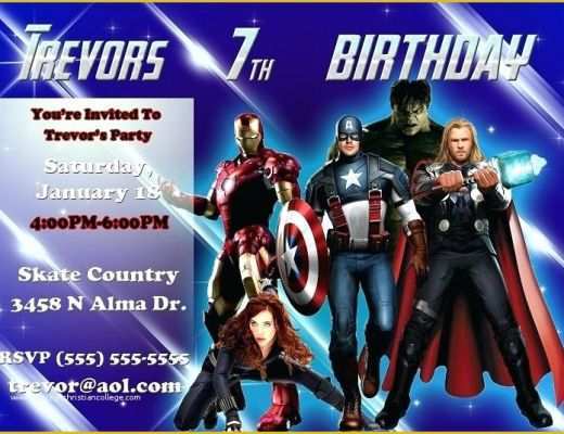 Marvel Party Invitation Template Free Of Avenger Party Invitations Birthday Superhero Avengers